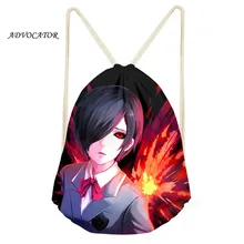 ADVOCATOR, мультяшный Токийский вурдалак, 3D, мужская сумка на шнурке, рюкзак для мальчиков и девочек, Повседневная сумка, Mochilas Saco Cordon