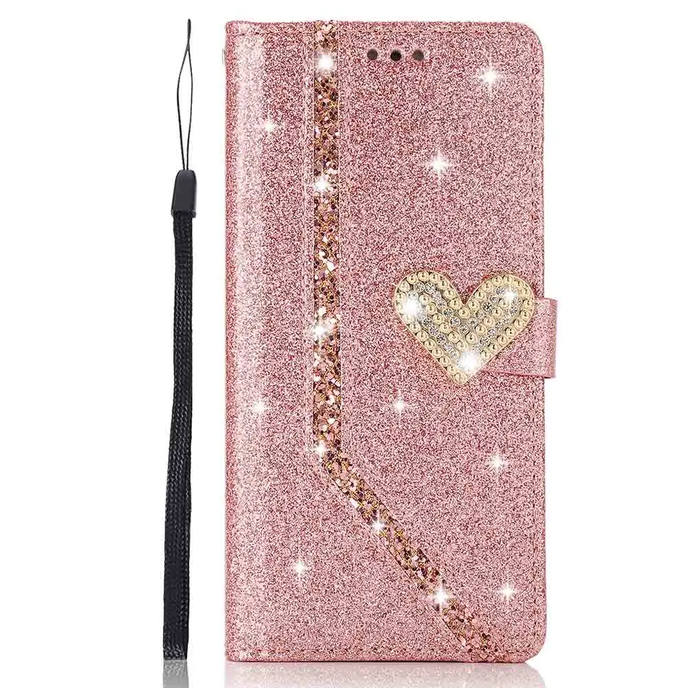 Glittering Shiny Leather Wallet Case for Huawei P40 P30 P20 Pro P10 P8 Lite 2017 Mate10 Mate20 Pro Flip Cover Protector huawei pu case