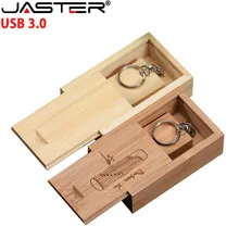 JASTER USB 3,0 5-цветная квадратная деревянная и бамбуковая usb+ цепь+ нажимная коробка USB флэш-накопитель 4 ГБ 8 ГБ 16 ГБ 32 ГБ 64 ГБ диск памяти