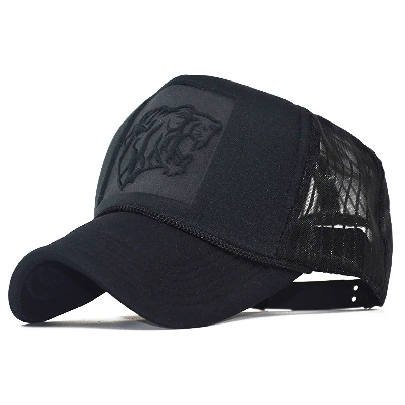 Tiger hat Trucker Hat Mesh Hat  Snap Back Hat black
