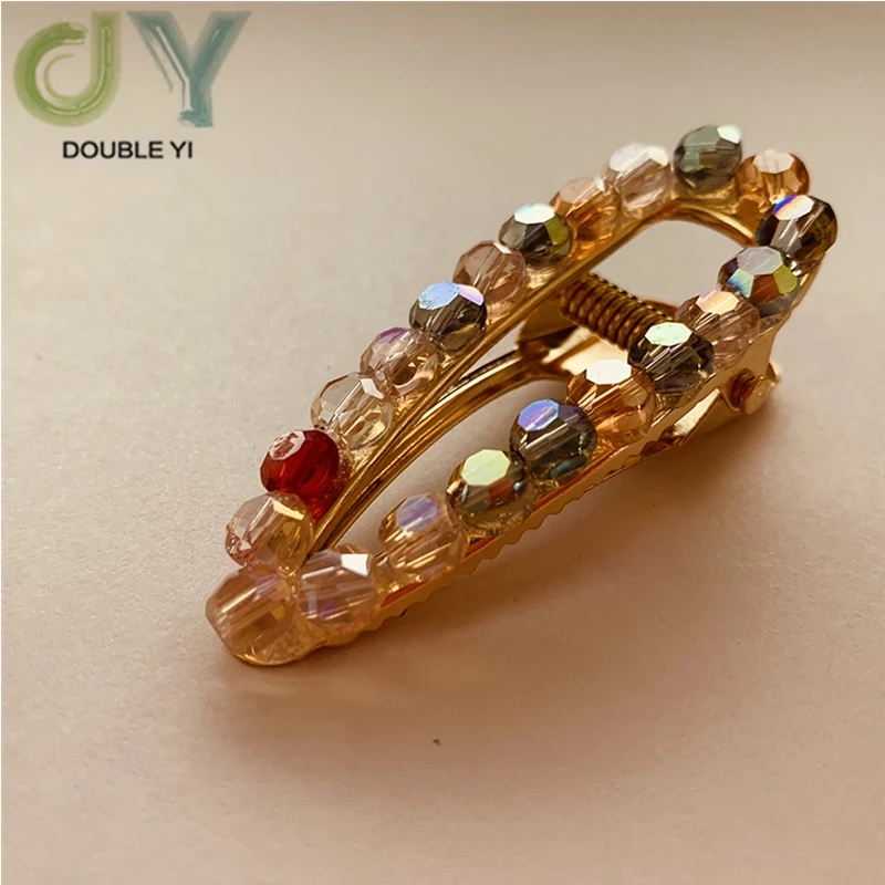 Style 2 3pcs/pack Crystal hairpin flash laser rhinestone edge clip fairy bang clip hair accessories Free shipping - Color: Style 2