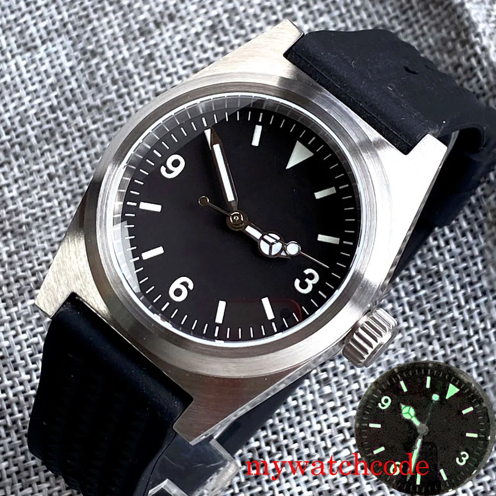 316L Brush Steel Tandorio 200M Waterproof 38mm NH35 PT5000 Sapphire Glass Black Dial Luminous Automatic Men Watch Waffle Strap addiesdive watch for men sapphire glass 20bar waterproof 316l stainless steel windows display automatic mechanical watches