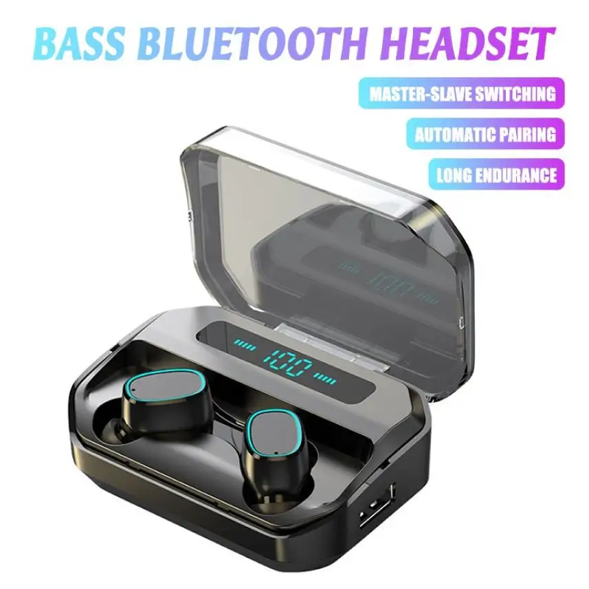 M8 TWS 5 0 Bluetooth Earphones Wireless in Ear Earbuds Mini Active Noice Cancelling Headset Stereo Sport Earpiece For iphone