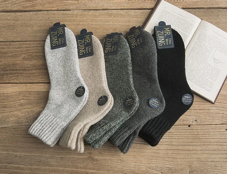 Зимние махровые носки оптовая шерсть утолщение мужские носки полотенце теплые носки зимние однотонные носки