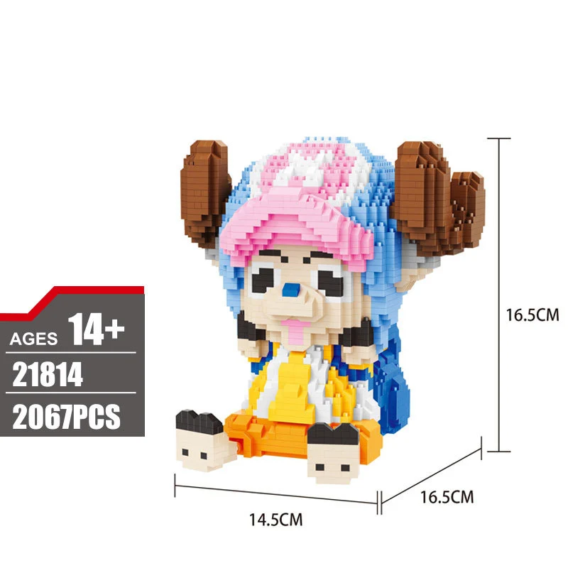 Lovely Japan Hot Anime Comic Figures Micro Diamond Block One Piece Pirate Tony Tony Chopper Building Bricks Nanobricks Toys