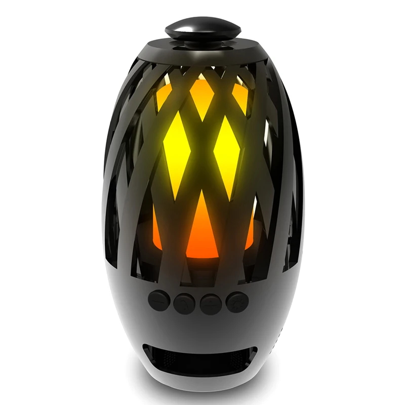 Black Стерео портативный TF карта громкий динамик BTS 596 Flane атмосферный беспроводной Bluetooth динамик пламя светодиодный USB зарядка - Цвет: Black