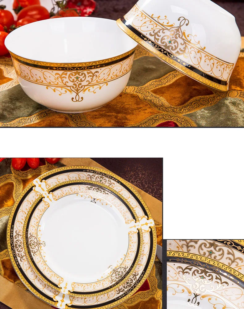 Цзиндэчжэнь керамический набор керамической посуды Тарелки и блюда миски 60 шт. комбинированная посуда керамическая кухонная посуда