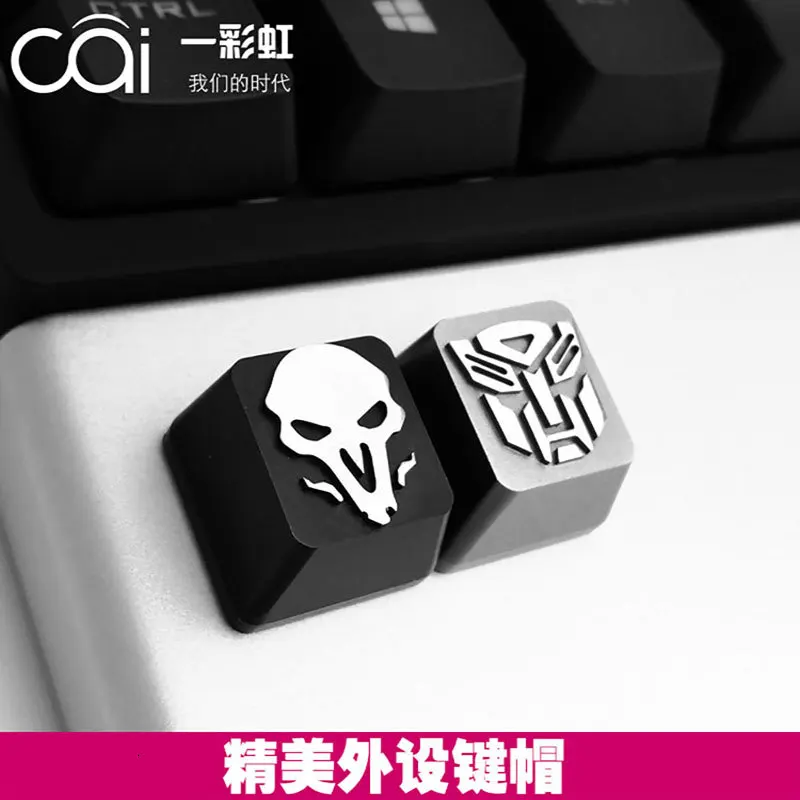  1pc Aluminium Alloy key cap for MX switches Mechanical Keyboard Metal keycap for OW DVA Death Dota 
