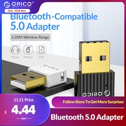 Orico usb bluetooth adaptador dongle, adaptador de computador sem fio 5.0 transmissor receptor de áudio para alto falante mouse laptop