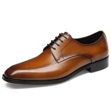 

Luxury Brand Design Men's Business Dress Wedding Shoes Genuine Leather Handmade Gentleman Oxfords Black Brown Zapatos Hombre