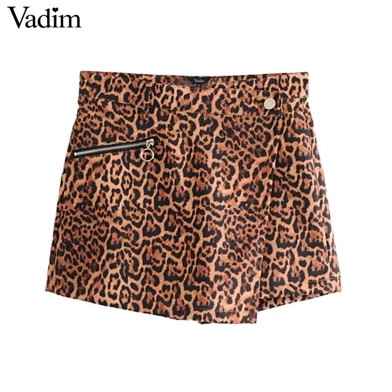 Vadim женские сексуальные леопардовые шорты с принтом на молнии карманами