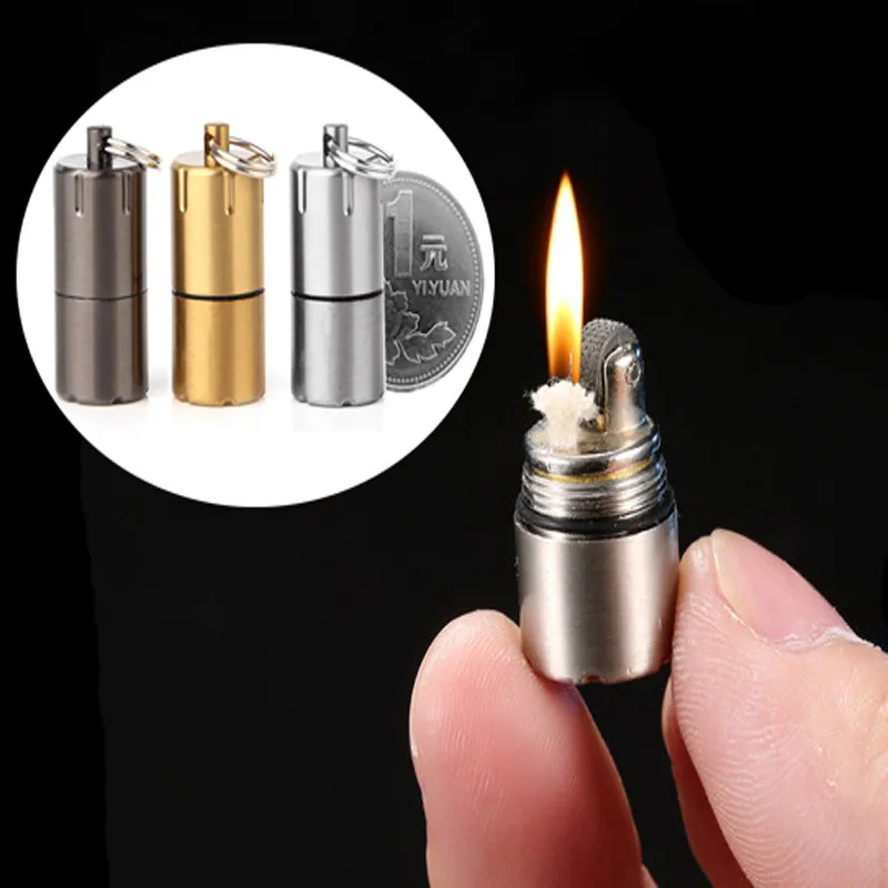 

Cigar fluid petrol torch keyring Lighter survive Capsule oil Kerosene Gasoline keychain key ring chain refill Cigarette