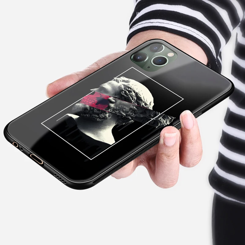 Абстрактная эстетика статуя Мягкие силиконовые стеклянные чехлы для телефонов