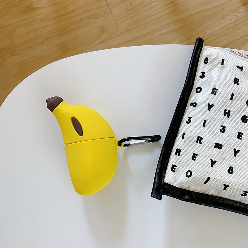 Симпатичные Мультяшные наушники чехол банан Силиконовая Защита Портативный чехол для наушников для Airpods Bluetooth наушники