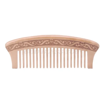 

Wooden Wide Tooth Comb Natural Peach Wood Massage Beauty Hair Care Drop Shipping