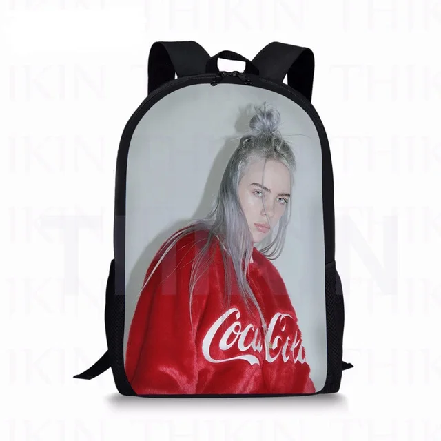 17 дюймов Billie Eilish школьные сумки с принтом для студентов, детские сумки для девочек, популярный Повседневный Рюкзак, детский Ранец на плечо на заказ - Цвет: as pictures