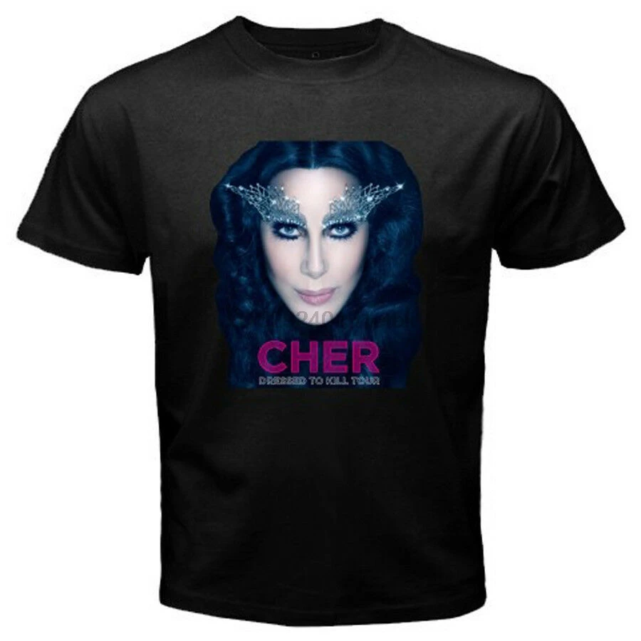 Новая мужская черная футболка с логотипом CHER Dress To Kill Tour размер от S до 3XL|Футболки|