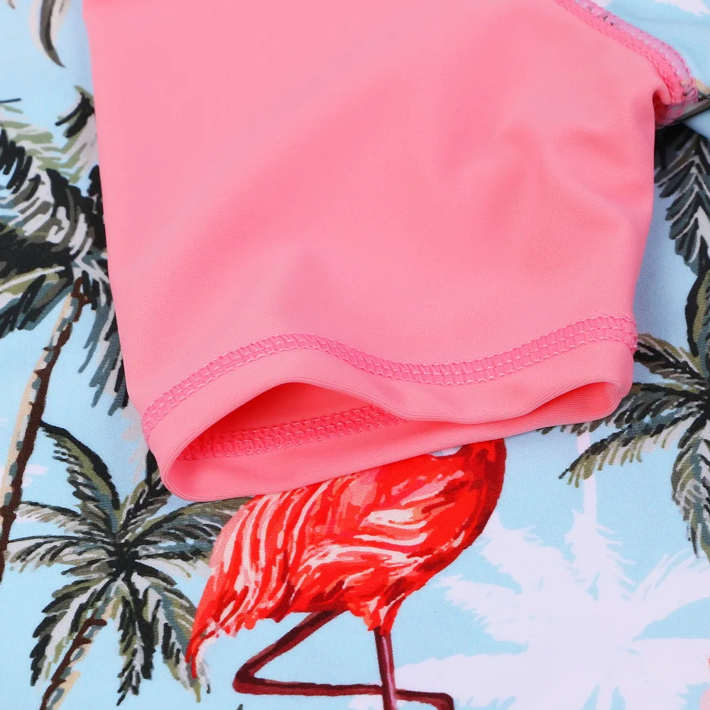 Girls Swimsuit Two Pieces Set Short Sleeve Rash Guards UPF 50+ UV Protective Swimwear Summer Beach Bathing Suit Costume