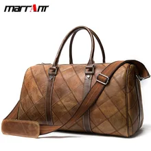 Повседневная мужская сумка из натуральной кожи с цепочкой для путешествий, вместительная сумка из воловьей кожи, сумка через плечо, сумка для багажа, дорожная сумка