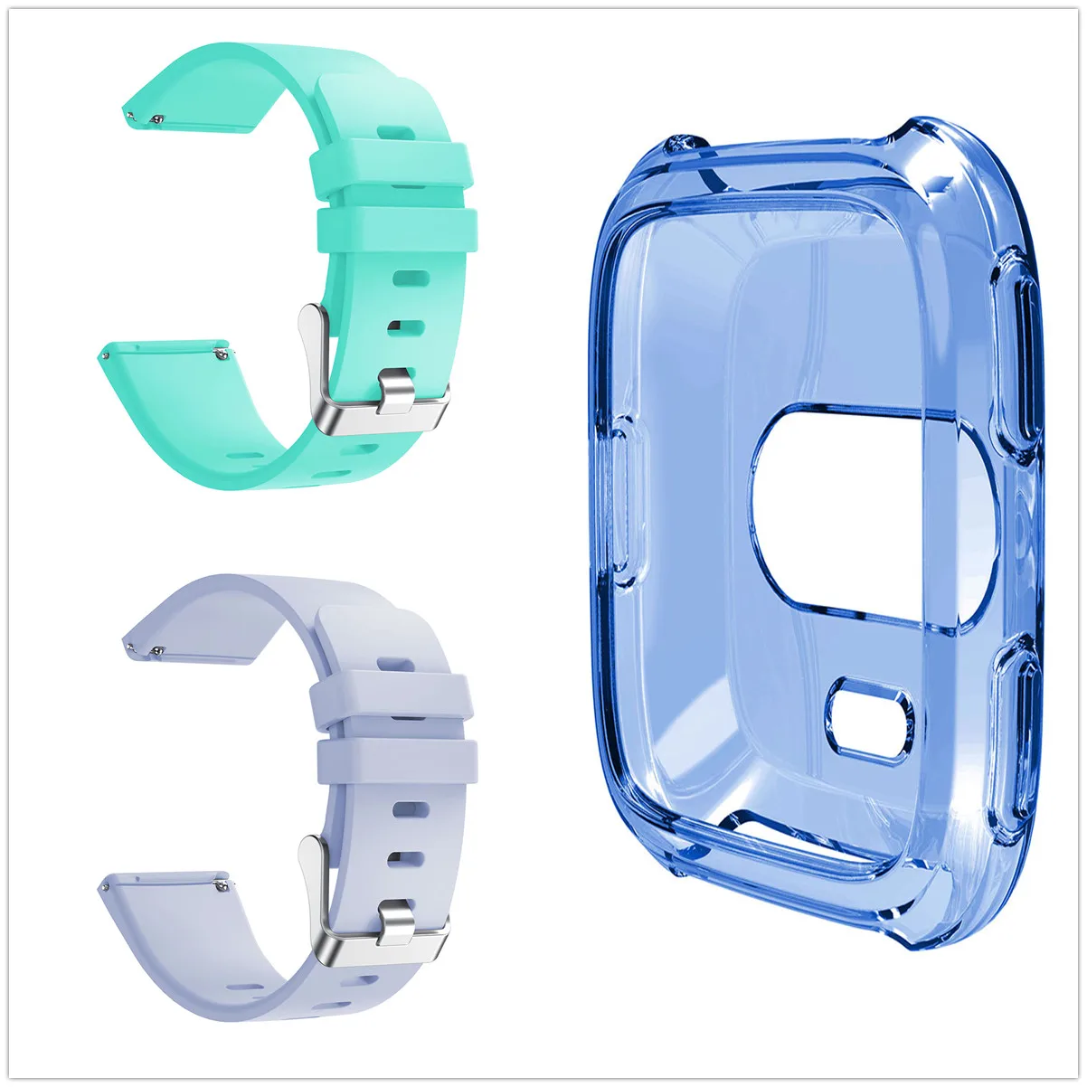 Yayuu силиконовый ремешок набор спортивный ремешок водонепроницаемый ремешок костюм умные часы защитный чехол для Fitbit Versa 1 2/Versa Lite