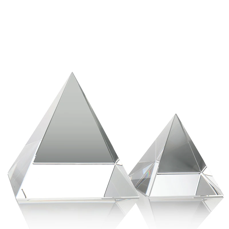 40MM Quality Glass Transparent Rainbow Polyhedral Pyramid Prism Crystal Glass Pyramid Healing Miniature Home Decoration