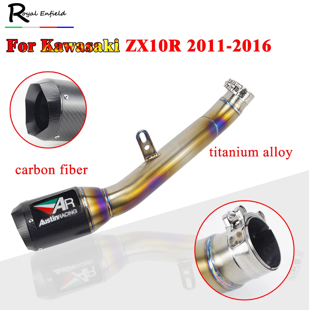 ZX 10R Motorcycle Slip on 10 R For Kawasaki zx10r 2011 - 2016 2012 2013 2014 2015 16 11 exhaust system titanium alloy | Автомобили и