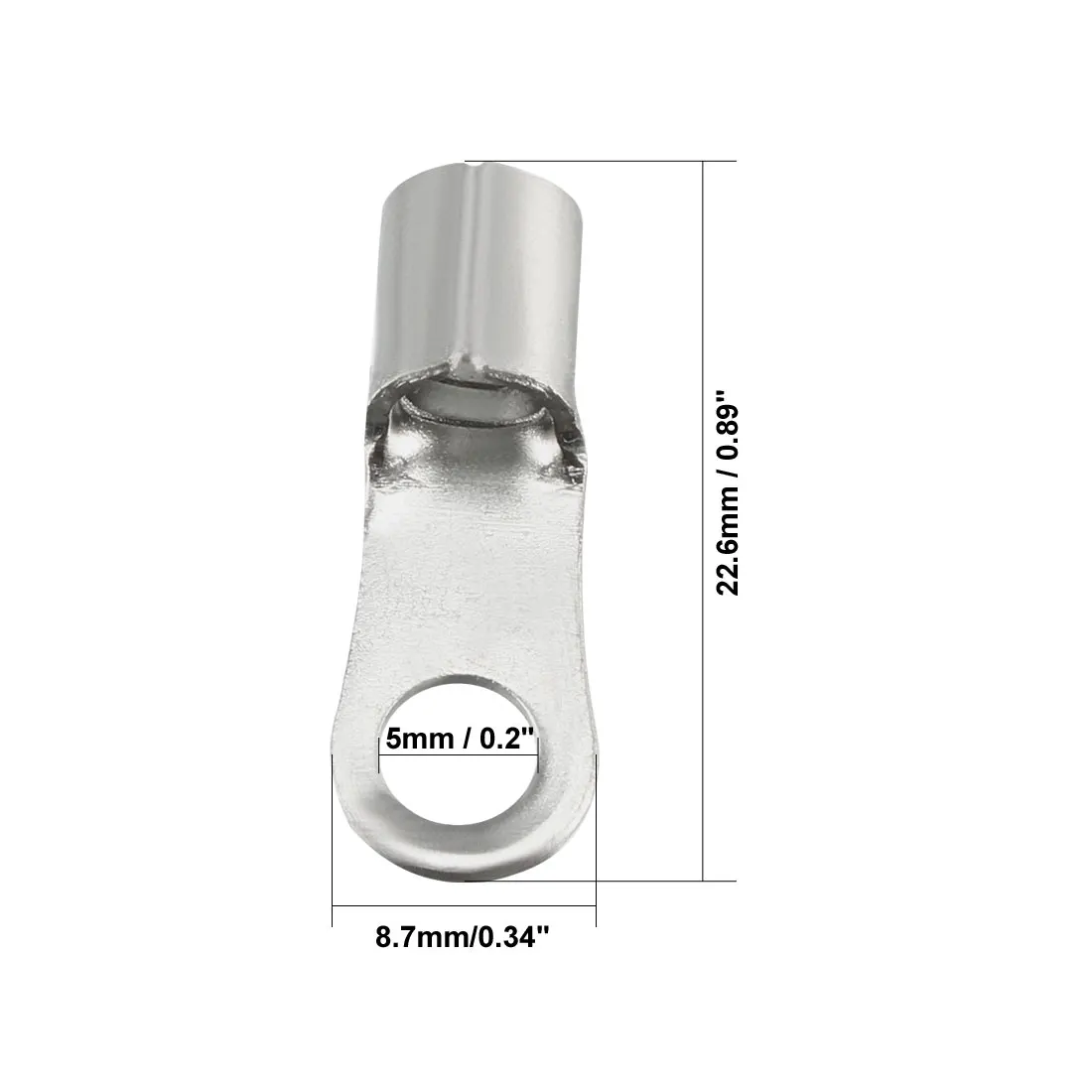 Uxcell 10 шт. RNB8-5S неизолированные u-типа медь обжимные клеммы 6-10mm2 провода разъем Серебряный тон