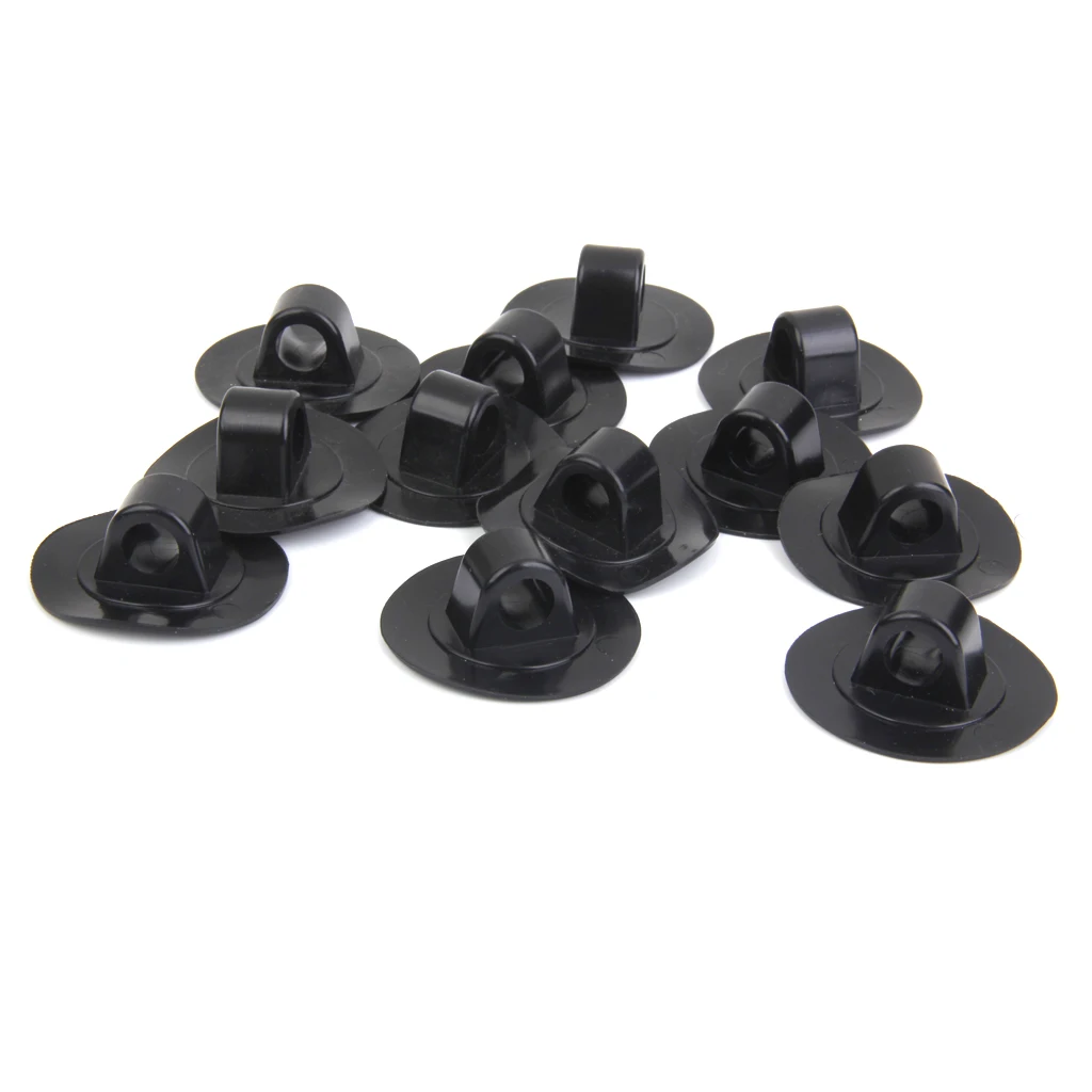 MagiDeal PVC 12Pcs Marine Small Rope Mount Clip Hook Buckle for Boat Kayak Canoe Black Flatable Fishing Rafting Dinghy Yacht