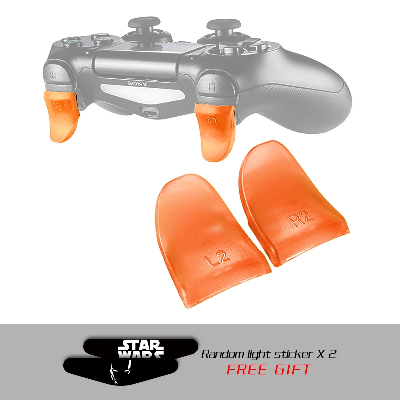 Orange 1 шт. изогнутый L2 R2 триггер расширитель кнопки комплект для playstation 4 PS4 S/PS4 Slim/PS4 Pro игровой контроллер аксессуары - Цвет: Orange