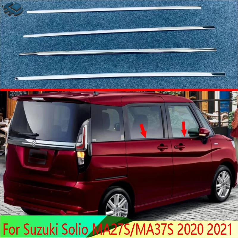 

Декоративные аксессуары для Suzuki Solio MA27S/MA37S 2020 2021, стильная палочка из нержавеющей стали, оконная Декоративная полоса, отделка