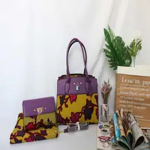 Высокое качество восковая печать на ткани сумочка и ткань набор Модная уникальная хозяйственная сумка с восковой тканью HF02