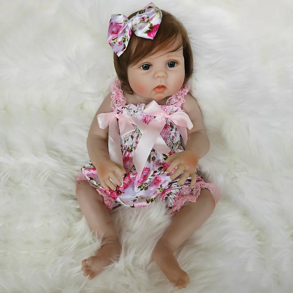 20 дюймов Bebe Reborn baby Girl настоящие полностью силиконовые виниловые куклы reborn живая детская игрушка для новорожденных кукла для детского дня подарки