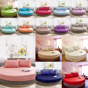 

Hotel Home Round Bed Sheets Extra Soft Pure Cotton Easy Fit Breathable Bed Covers 86 Inch Diameter
