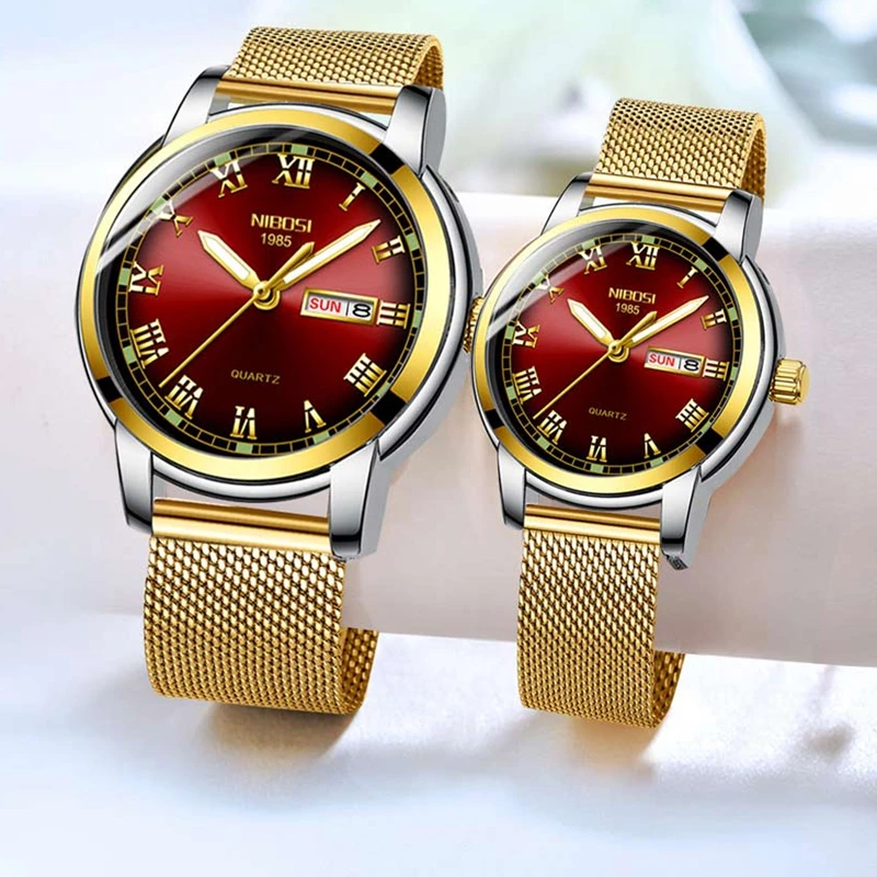 Couple Watch Female Women NIBOSI Clock Dress Waterproof Ladies Wris Relogio Brand Luxury