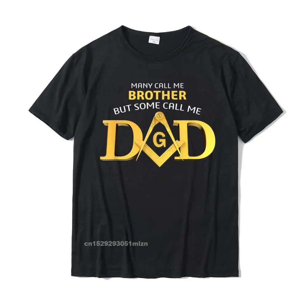 Simple StyleStreet Short Sleeve T Shirt Summer Autumn 2021 New Fashion Round Neck Cotton Tops Shirts Men T-shirts Printed On  Masonic Some Call Me Dad Square Compass Freemason T-Shirt__3152 black