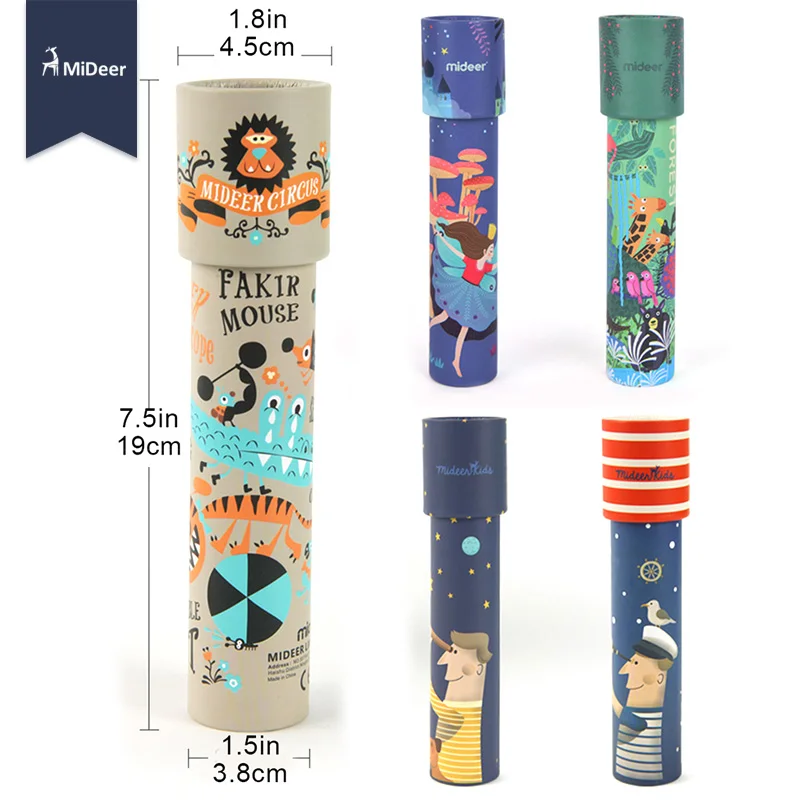 MiDeer Montessori Rotating Colorful Kaleidoscope Toy Lens Imaginative Cartoon Children Magic Classic Educational Toys for kids