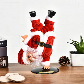 

Funny Christmas Decorations Electric Santa Claus Doll Can Handstand Street Dancing With Music Swing Ornaments New Year 2021