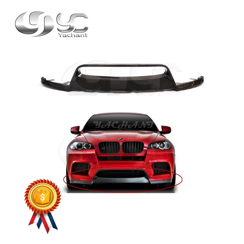 

Car-Styling Super Light Imperfect Dry Carbon Fiber Front Bumper Lip Fit For 2008-2013 E70 X5M E71 X6M VRS Style Front Lip