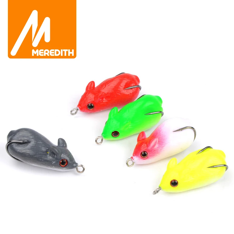 

MEREDITH 8.2g 4.5cm 5pcs Fishing Frog Mouse lures soft Baits for Snakehead Bass lures Frog fishing Floating topwater