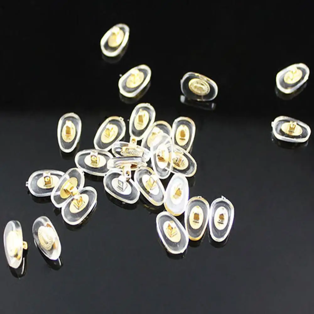 

20 Pairs Glasses Anti Slip Aluminum Conductor Nose Pads Comfortable Rubber Silicone Gold Silver Nose Pad