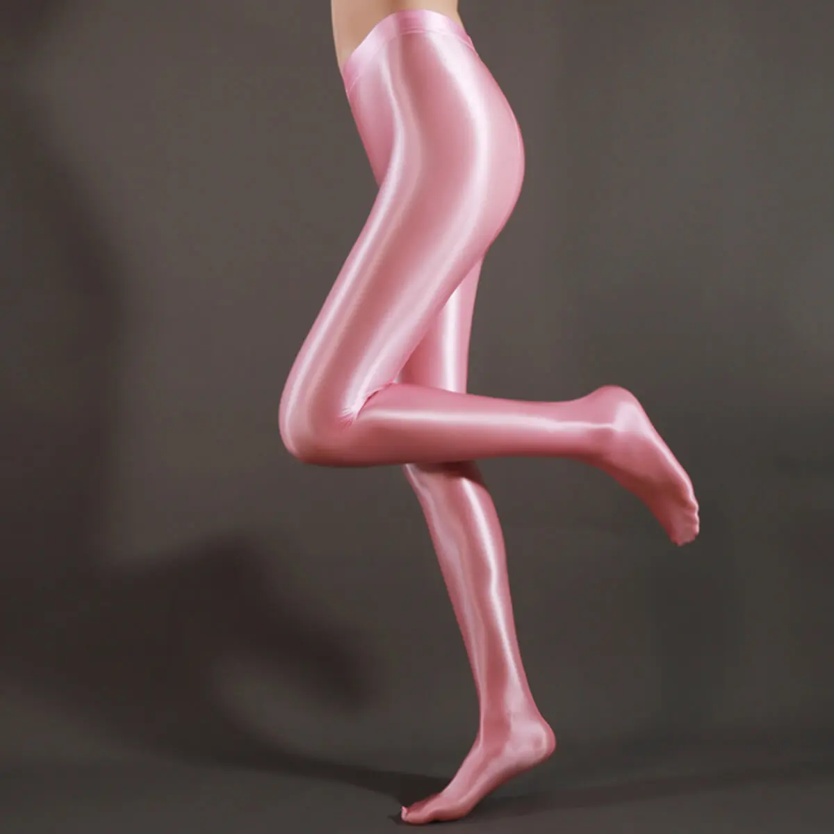 Metelam Plus Size Sexy Semi Opaque Satin Pantyhose Shiny Wetlook Stockings High Gloss Spandex Tights Footed Bodycon