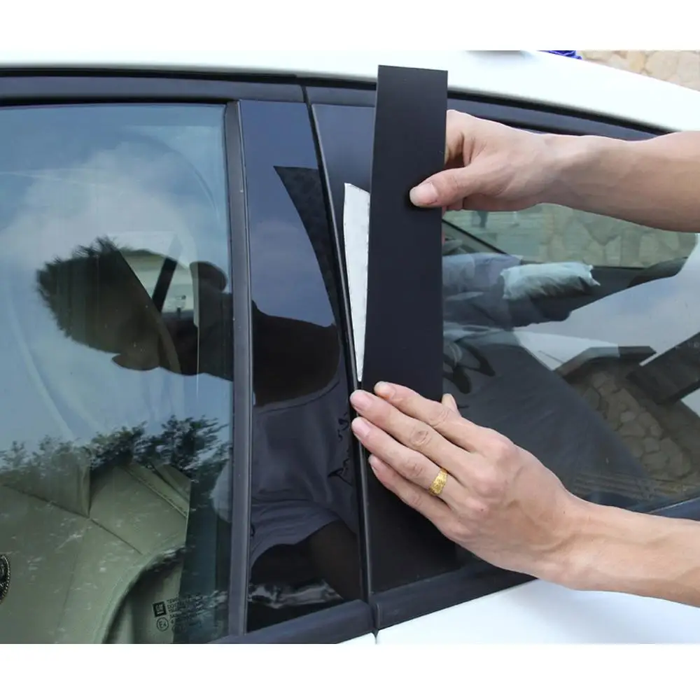 

6Pcs Window Center B C Pillar Post Cover Trim Sticker Car Mirror Effect Window Pillar Trim Moulding For Honda Accord 2013-2017