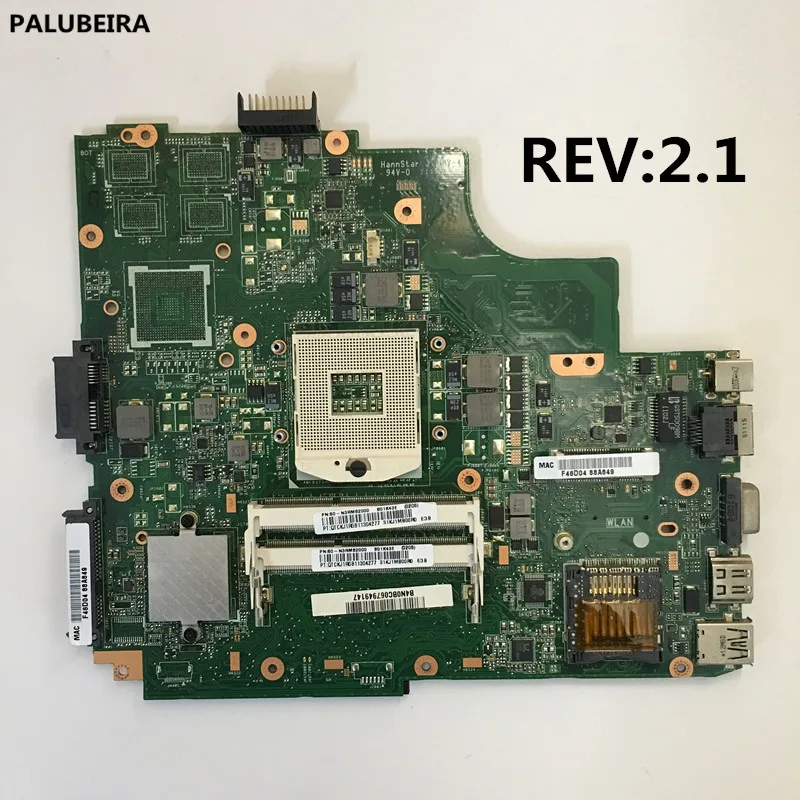 PALUBEIRA Материнская плата ноутбука для ASUS K43E K43SD тестовая оригинальная материнская плата HM65 REV: 2,1 полностью протестировано Быстрая