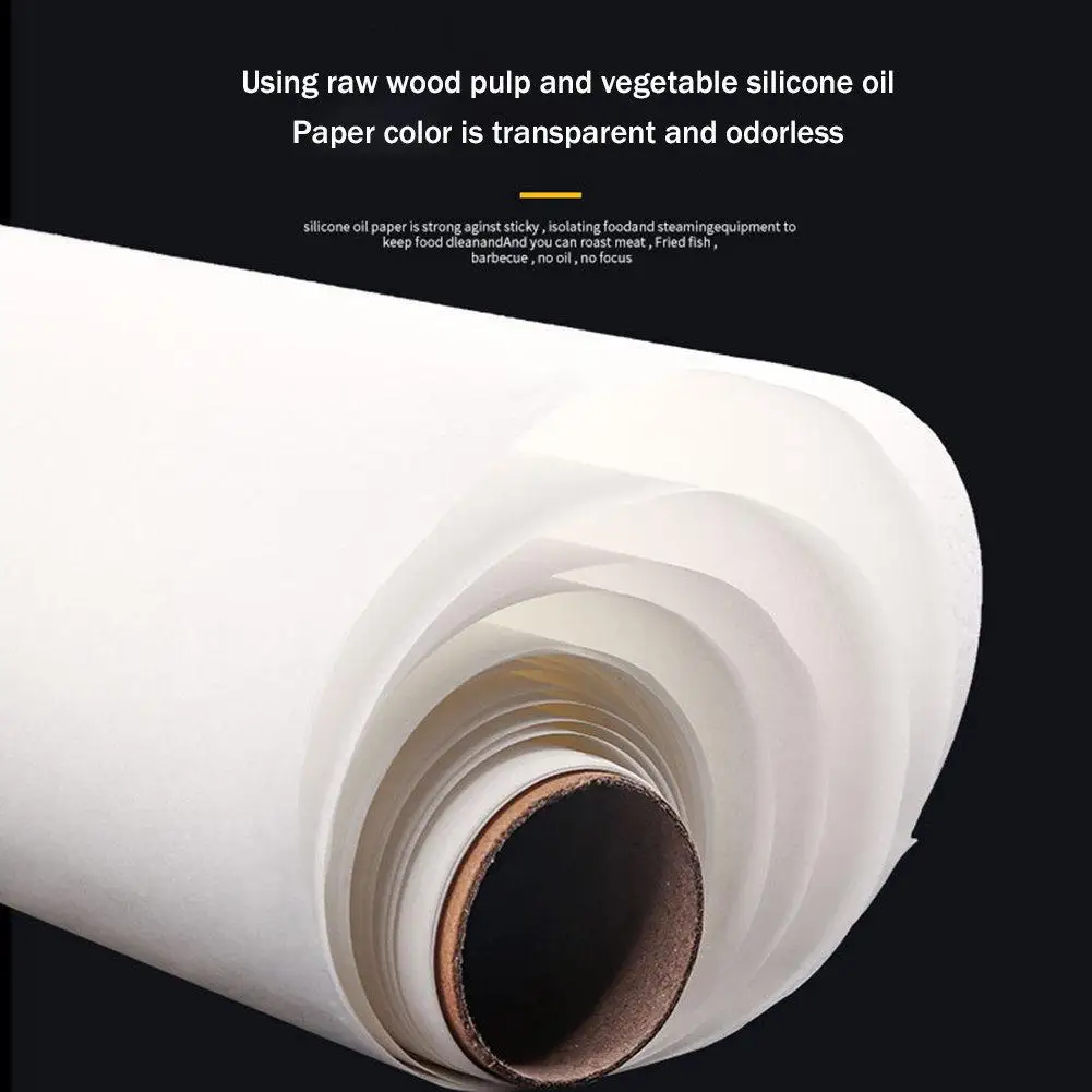 Greaseproof Oven Bakeware Baking Cooking Paper 5M10M Baking Paper Parchment Paper Rectangle Baking Sheets for Bakery BBQ Party