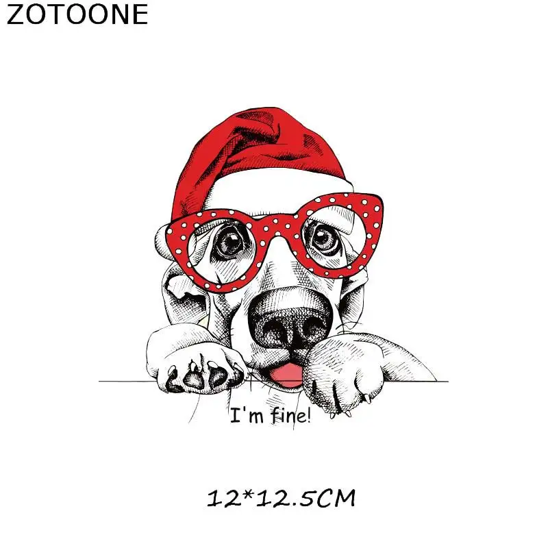 362 ZOTOONE милая собака мультфильм Железная на патч для детей наклейка на одежду DIY животных Тепловая аппликация передачи для футболки с принтом G - Цвет: 362