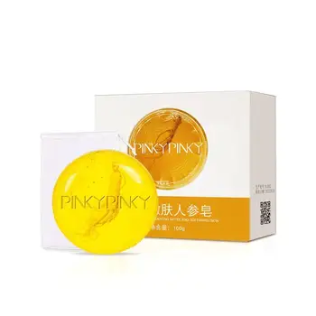 

Anti-mite Handmade Soap Cleansing Face Deep Cleaning Sea Salt Essential Oil Ginseng Soap Foaming Net