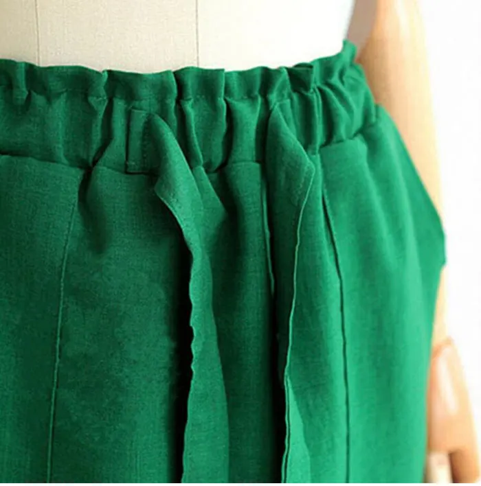 Новые весенне-Летние Элегантные миди-юбки Женская деловая юбка-карандаш хлопок эластичная талия бедра юбка бант завязывается зеленый