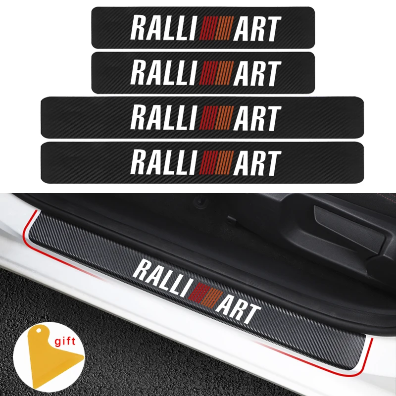 4 шт. наклейки из углеродного волокна на пороги автомобиля Mitsubishi ralliart Lancer 9 10 Asx
