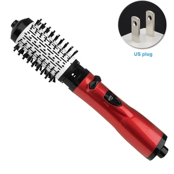 

2 In 1 Volumizing Hot Air Brush Hair Dryer Negative Ion Salon Adjustable Temperature Curling Straightening Rotating Professional