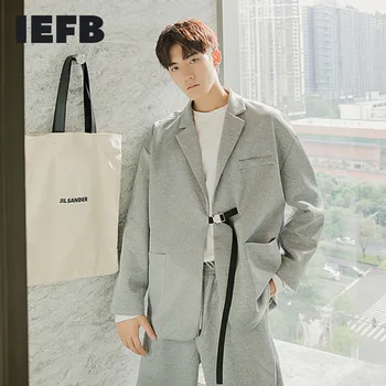 

IEFB /men's wear autumn Korean style suit coat ankle-tied casual pants two-piece suit casual suit